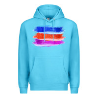 Ocean Blue Blue Orange Purple Colored Triple Brush Strokes Premium Hoodie - Bettercallsaul