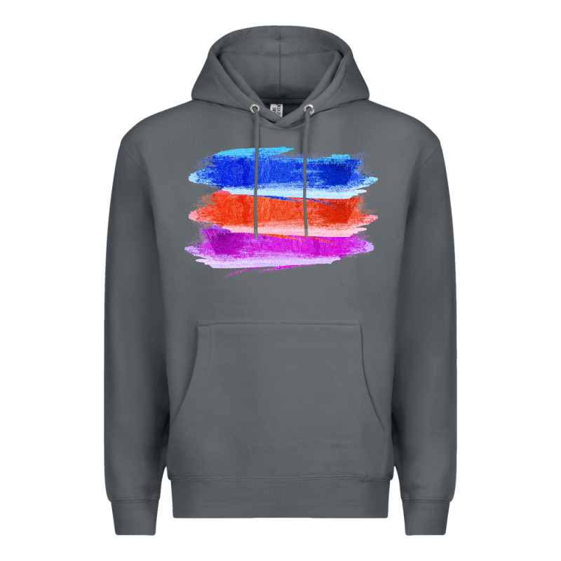 Blue Orange Purple Colored Triple Brush Strokes Premium Hoodie by Bettercallsaul | Teevron