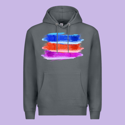 Blue Orange Purple Colored Triple Brush Strokes Premium Hoodie Designed By Bettercallsaul