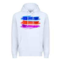 White Blue Orange Purple Colored Triple Brush Strokes Premium Hoodie - Bettercallsaul