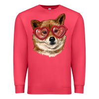 Cardinal shiba inu with love glasses Premium Sweatshirt - RanaPortraitStore