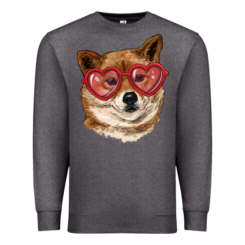 Shiba Inu With Love Glasses Premium Sweatshirt by RanaPortraitStore | Teevron