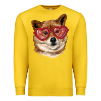 Lemon shiba inu with love glasses Premium Sweatshirt - RanaPortraitStore