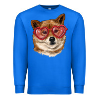 True Royal shiba inu with love glasses Premium Sweatshirt - RanaPortraitStore