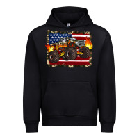 Black american flag monster truck Urban Hoodie - Artiststas