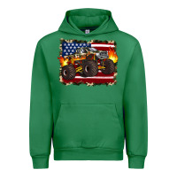 Emerald american flag monster truck Urban Hoodie - Artiststas