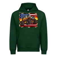 Forest Green american flag monster truck Urban Hoodie - Artiststas