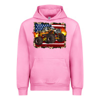 Fuchsia Pink american flag monster truck Urban Hoodie - Artiststas