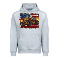 Heather Grey american flag monster truck Urban Hoodie - Artiststas