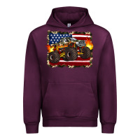 Mauve Wine american flag monster truck Urban Hoodie - Artiststas