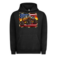 Pigment Black american flag monster truck Urban Hoodie - Artiststas