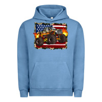 Pigment Pebble Blue american flag monster truck Urban Hoodie - Artiststas