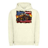 Pigment Pistachio american flag monster truck Urban Hoodie - Artiststas
