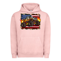 Pigment Salmon american flag monster truck Urban Hoodie - Artiststas