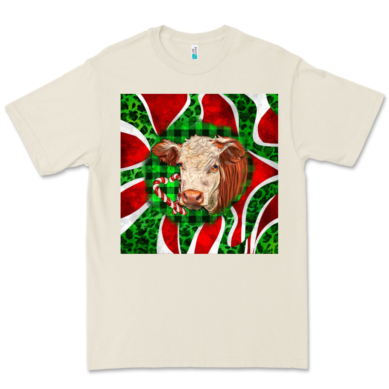 Christmas Hereford Cow Face Premium Tee by LillyAllenDesigns | Teevron