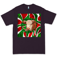 Plum christmas hereford cow face Premium Tee - LillyAllenDesigns
