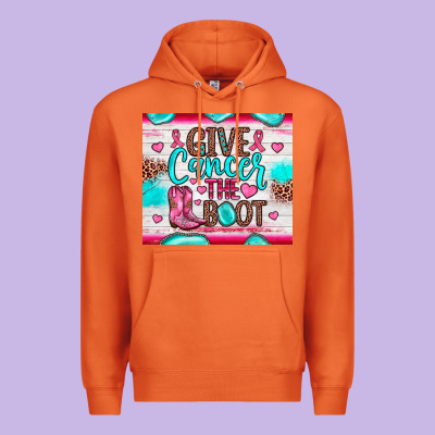Give Cancer The Boot Premium Hoodie Designed By Jahusdesignshop