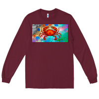 Burgundy crab license plate Long Sleeve Tee - BarkalooDesign