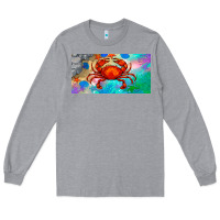 Heather Grey crab license plate Long Sleeve Tee - BarkalooDesign