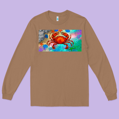 Crab License Plate Long Sleeve Tee Designed By Barkaloodesign