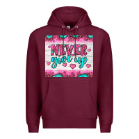 Burgundy never give up Premium Hoodie - JahusDesignShop