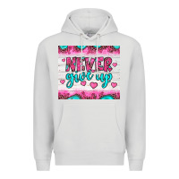 Dove Grey never give up Premium Hoodie - JahusDesignShop