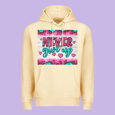 Never Give Up Premium Hoodie Designed By Jahusdesignshop