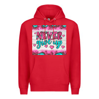 Red never give up Premium Hoodie - JahusDesignShop