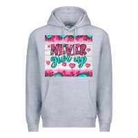 Heather Grey never give up Premium Hoodie - JahusDesignShop