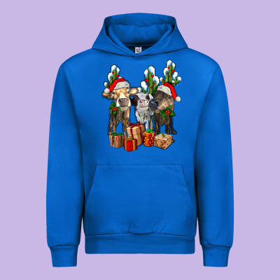 Western Christmas Cows And Cactuses Urban Hoodie Designed By Adodesignshop