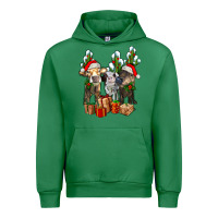 Emerald western christmas cows and cactuses Urban Hoodie - AdoDesignShop