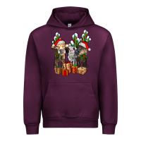 Mauve Wine western christmas cows and cactuses Urban Hoodie - AdoDesignShop