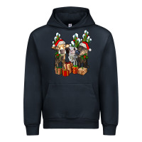Navy western christmas cows and cactuses Urban Hoodie - AdoDesignShop