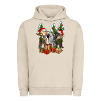 Pigment French Oak western christmas cows and cactuses Urban Hoodie - AdoDesignShop