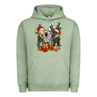 Pigment Oil Green western christmas cows and cactuses Urban Hoodie - AdoDesignShop