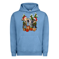 Pigment Pebble Blue western christmas cows and cactuses Urban Hoodie - AdoDesignShop