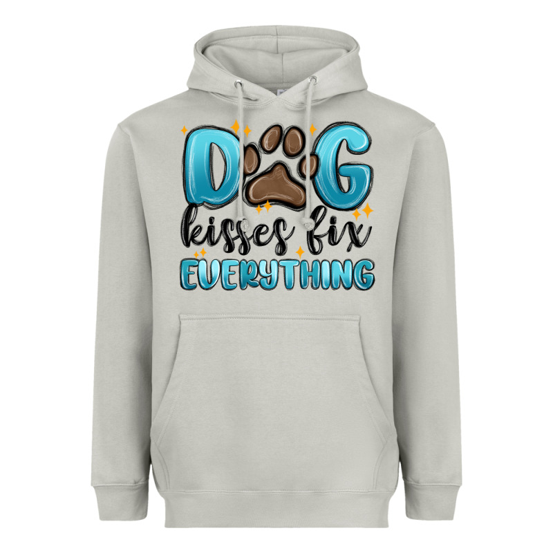 Dog Kisses Fix Everything Heavyweight Hoodie by MaliasSmallBusiness | Teevron