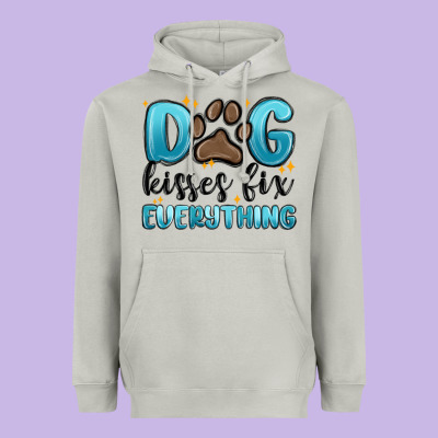 Heavyweight Hoodie dog kisses fix everything