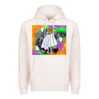 Pale Pink cute ghost halloween tumbler Premium Hoodie - BundleAndBundleShop