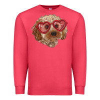 Cardinal toy poodle with love glasses Premium Sweatshirt - RanaPortraitStore