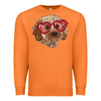 Carrot toy poodle with love glasses Premium Sweatshirt - RanaPortraitStore