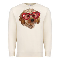 Sandshell toy poodle with love glasses Premium Sweatshirt - RanaPortraitStore