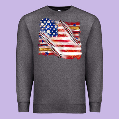 Premium Sweatshirt baseball american flag