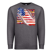 Charcoal Heather baseball american flag Premium Sweatshirt - texasbilliewilder