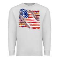 Dove Grey baseball american flag Premium Sweatshirt - texasbilliewilder