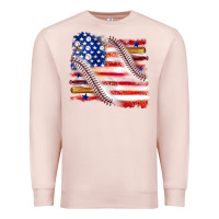 Pale Pink baseball american flag Premium Sweatshirt - texasbilliewilder