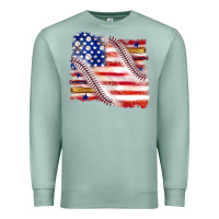 Seafoam baseball american flag Premium Sweatshirt - texasbilliewilder