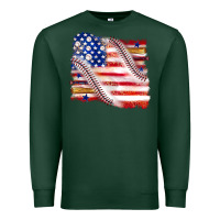 Sports Green baseball american flag Premium Sweatshirt - texasbilliewilder