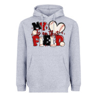 Heather Grey my heart is on that field baseball Heavyweight Hoodie - MaliasSmallBusiness