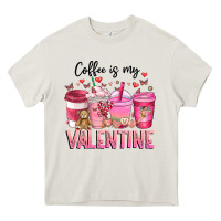Cream Coffee Is MY Valentine Heavy Core Tee - CowhideDigitalArt